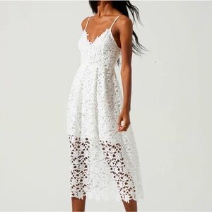 Astr the label white A line midi dress Revolve